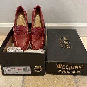 Red Leather Weejuns Loafers